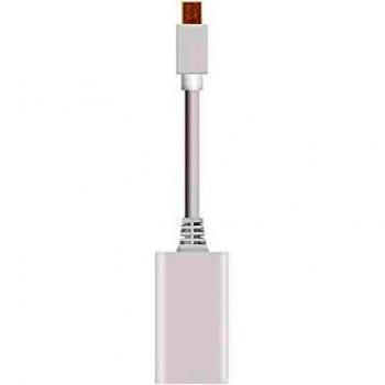 NANOCABLE 10.16.0102-W - Conversor Mini DisplayPort a HDMI, mDP/M-HDMI A/H, Macho-Hembra, Blanco, 15cm