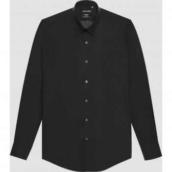 Antony Morato Easy Iron Slim Fit Black Long Sleeve Cotton Shirt - 2XL