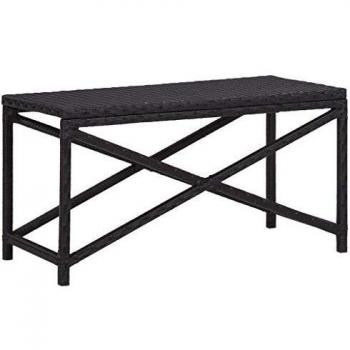 80 cm Black Poly Rattan Garden Bench