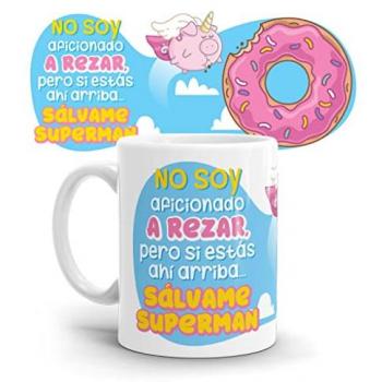 Taza Friki Original No Soy Aficionado a Rezar - Resistente al Microondas y Lavavajillas