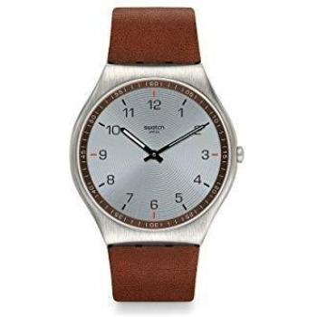 Reloj Swatch Unisex de Cuarzo Analógico con Correa de Cuero Genuino SS07S108