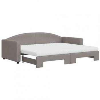 Sofá cama nido con colchón tela gris taupe 90x200 cm