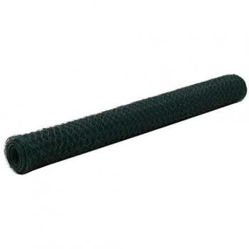 vidaXL Malla Alambre Hexagonal Acero Recubrimiento PVC 25x1.2m Verde Bricolaje