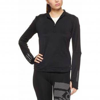 adidas Response Climawarm 1/2 Zip Sweatshirt Sudadera, Mujer, Negro