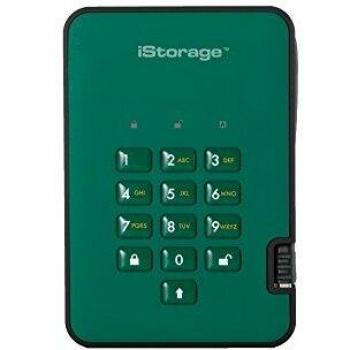 iStorage diskAshur2 HDD 500 GB - Secure Portable Hard Drive - Password Protected, Dust/Water-Resistant, Hardware Encryption IS-DA2-256-500-GN