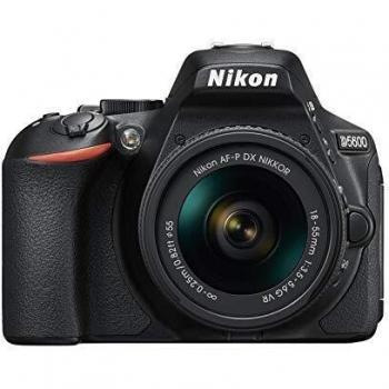 Cámara Réflex Nikon D5600 + Objetivo AF-P DX 18-55 mm VR - 24.2 MP, Pantalla Táctil de 3, Full HD, Color Negro
