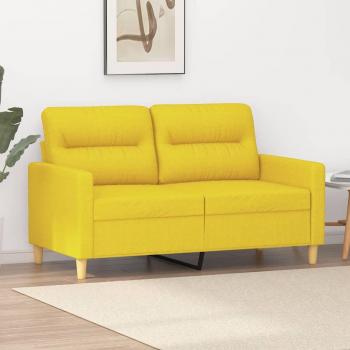 Sofá 2 plazas amarillo claro 120 cm tela
