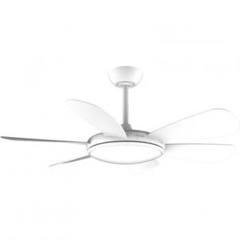 Cecotec EnergySilence Aero 5200 White Pro Ventilador de Techo con Luz LED y Mando 36W Blanco Ø132 cm 6 Aspas