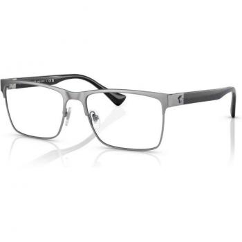 Versace VE1285 Eyeglasses for Men, Color 1001, Square Frame, Grey, Gunmetal Finish, Size 56, Blue Light Block Available