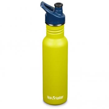 Klean Kanteen - Botella de agua Classic de 27oz (800ml) Amarillo con tapón Sport Cap