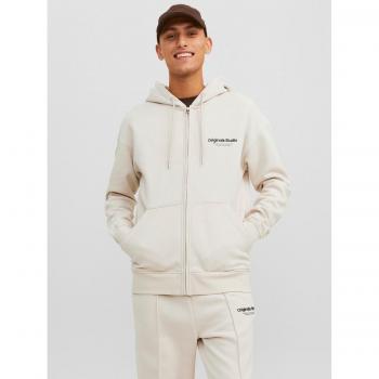 Jack & Jones Vesterbro Full Zip Hoodie Sweatshirt for Men in Light Gray