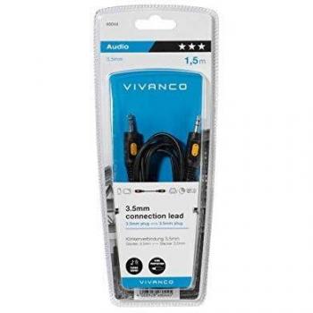 Vivanco 46044 Extensión Alargador Cable de Audio Jack 3,5mm, 1,5 Metros