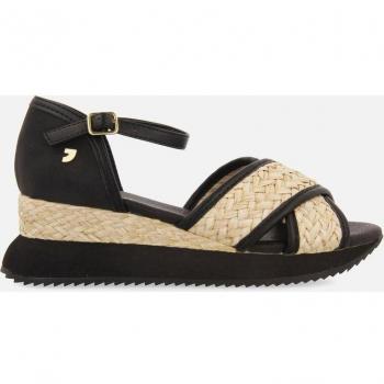Sandalias de cuña deportivas negras para mujer