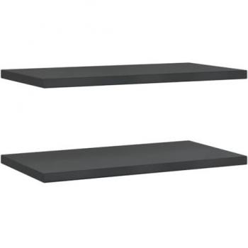 Estantes de pared 2 piezas de acero inoxidable negro 75x40x3 cm, Estante Flotante, Estante Flotante de Pared, Estante de Cuarto de Servicio