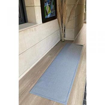 Alfombra Vinilo Lisa Antideslizante 067x240 cm Plata - Resistente al Tránsito y de Fácil Mantenimiento para Interior y Exterior