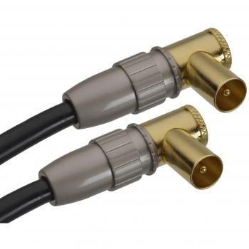 aricona cable de antena HDTV con enchufe en ángulo de 90° - cable coaxial de audio con adaptador para receptor y TV / 1 metro