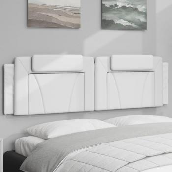 Cabecero de cama acolchado en cuero sintético blanco 180 cm Vidaxl