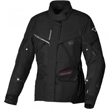 Macna Chaqueta de Moto para Mujer Mundial Negra, impermeable, textil, talla 2XL