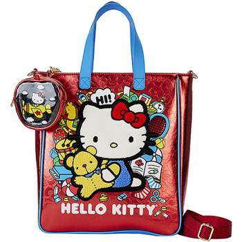 Bolso bandolera metálico Hello Kitty 50 Aniversario con monedero