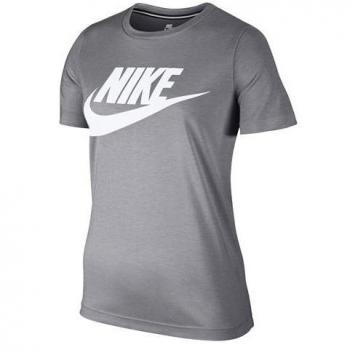 Nike Essential Tee Hybrid Camiseta, Mujer, Gris