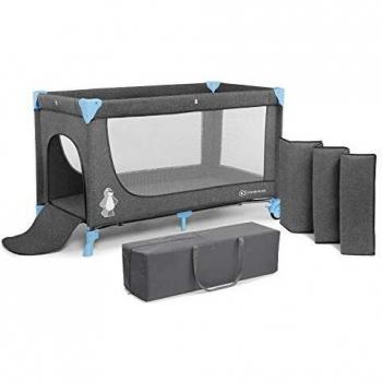 Kinderkraft Cuna de Viaje JOY, Transporte Fácil, Plegable, Hasta 15 Kg, Azul