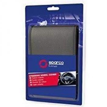 Cubrevolante Sparco SPS900BK - Funda cubierta para el volante, material de alta calidad, diseño ergonómico, fácil instalación, compatible con volantes estándar