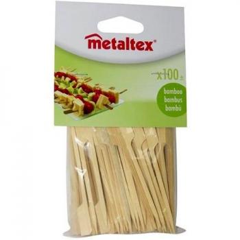 Metaltex Bolsa 100 BROCHETAS Especiales BAMBÚ 9 CMS, Madera, Marrón, 2.3 x 9.6 x 17.5 cm