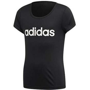 adidas YG C tee Camiseta de Manga Corta, Niñas, Black/White, 1112