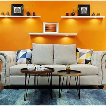 Estantes de diseño plegables con luces LED - Set de estanterías blancas tamaño M + M + M