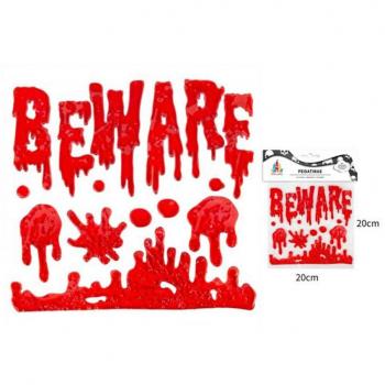 Pegatina Gel Sangre Beware
