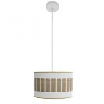Colgante Ivanna 1xe27 Blanco Elegante Iluminación Madera Clara 30x30 cm