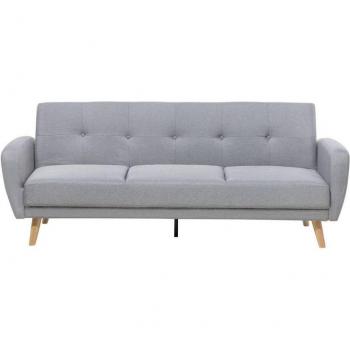 Sofá Cama Convertible de 2 Plazas en Tela Negra con Patas de Madera Estilo Minimalista Florli