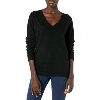 Vince Women's Elegant Black Cashmere V-Neck Sweater - Small/XS