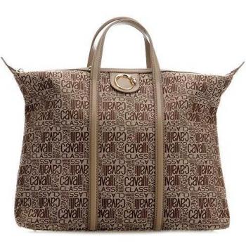 Roberto Cavalli Class Spring Jacquard Shopper beige