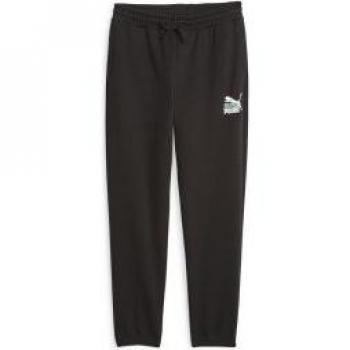 Pantalones de chándal Puma Classics Super para hombre, color negro con detalles en blanco