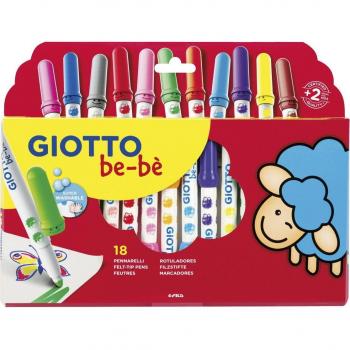 Estuche de 18 rotuladores Giotto Be-Bè colores surtidos