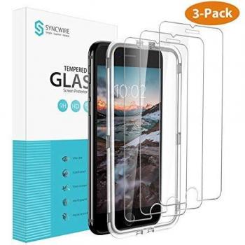 Syncwire protector pantalla iphone 8 plus 7 plus 3pack hd 9h de dureza 25d cristal templado para iphone 8 plus 7 plus antiralladuras antiburbujas facil instalacion