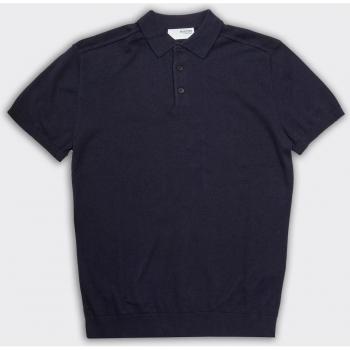 Selected Men's Berg Knit Polo Shirt - Navy Blue, Size S