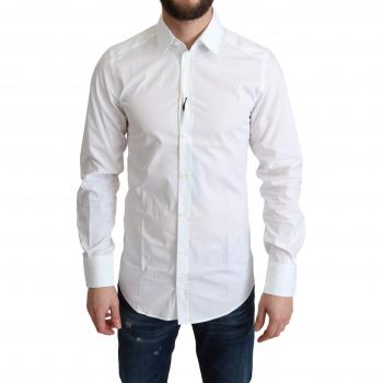 Dolce & Gabbana White Pure Cotton Men Dress Formal Shirt - IT37 | XS