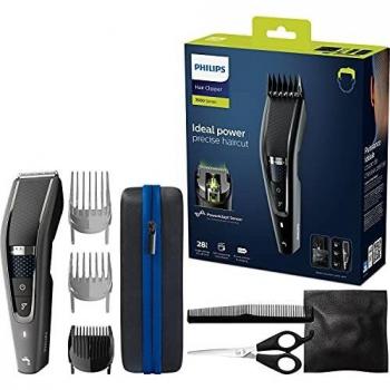Philips HC7650/15 - Cortapelos con cuchillas de titanio, 3 peines-guía 28 ajustes de longitud, 90 min de uso sin cable, incluye 3 peines-guía y funda de viaje