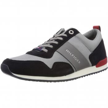 Tommy Hilfiger Men's Iconic Material Mix Runner Low-Top Sneakers, Blue