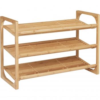 Zapatero Ovre Homcom 3 niveles 9 pares bambú 51x76x33 cm