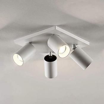 Foco empotrado de techo Arcchio Brinja, angular, blanco, 4 luces GU10