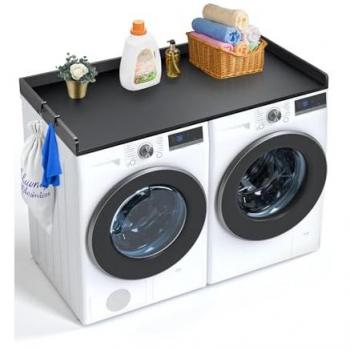 VEVOR Waterproof Wooden Washer Dryer Countertop with Anti-Slip Pads, 54 x 27, Black