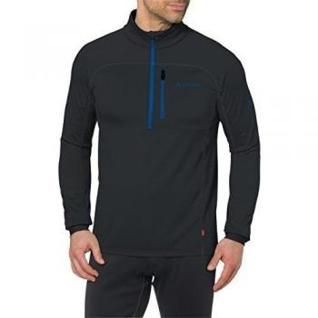VAUDE Pullover BOE Halfzip, otoño/invierno, hombre, color negro y azul, tamaño XL