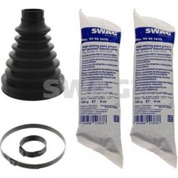 Fuelle de transmisión SWAG CV-joint boot 30 10 0407, Juego de fuelles para árbol de transmisión, compatible con modelos específicos, fabricado en material resistente a la abrasión y temperaturas extremas, incluye abrazaderas para