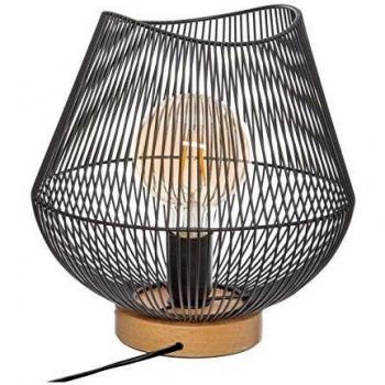 Atmosphera Lámpara de Sobremesa Jena Negra E27 28x26cm Diseño Moderno