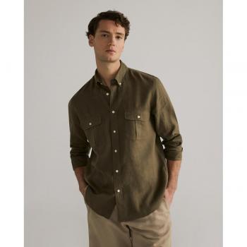 Camisa de lino de hombre manga larga con bolsillos Lloyd's