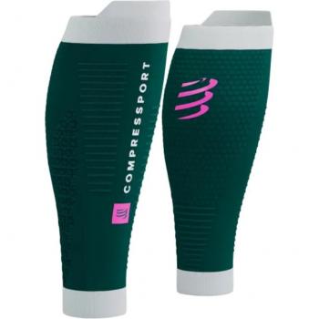 Medias de compresión Compressport R2 3.0 verde oscuro y rosa, tamaño 1