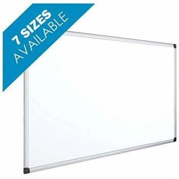 Ofituria pizarra magnetica blanca lacada con marco de aluminio resistente facil de borrar en seco 1500x1000 mm
